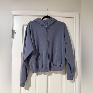New Skims zip-up hoodie grey/blue color